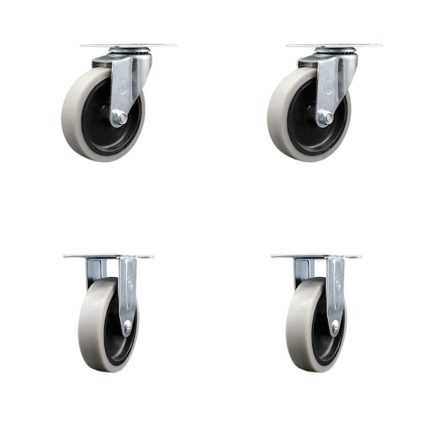 Service Caster 7734L1 FG7734L10000 7734L2 FG7734L20000 Rubbermaid Replacement Caster Set, 4PK RUB-SCC-05S410-TPRS-2-R-2 - main